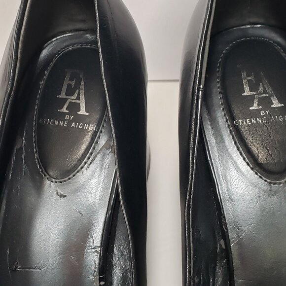 Etienne Aigner Womens Penny Shoes Heels Size 10 Preppy Block Heels VTG - Picture 4 of 10